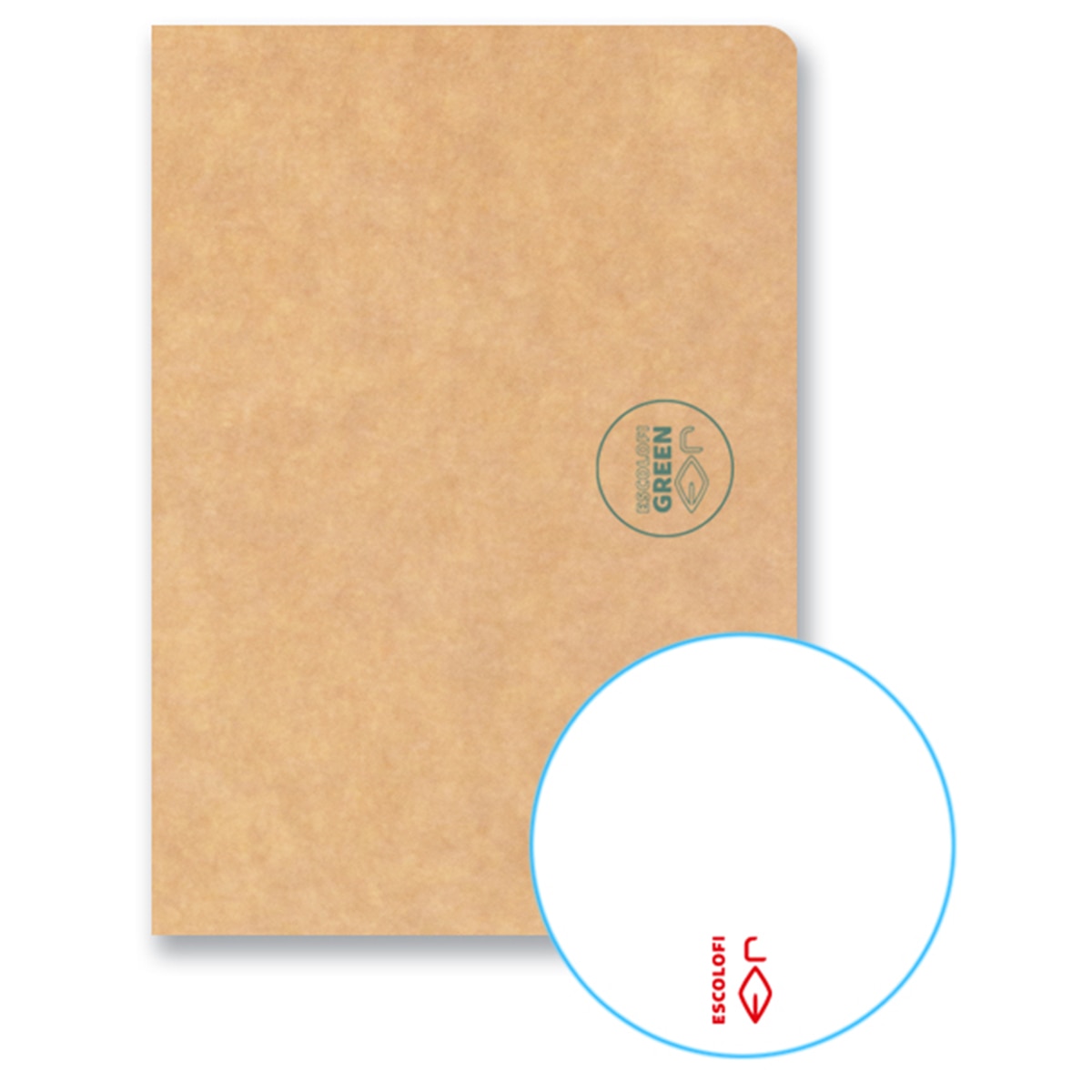 Imagen 0 de Libreta grapada reciclado ecológico 50 hojas 80 gr Din A6 liso Escolafi Kraft