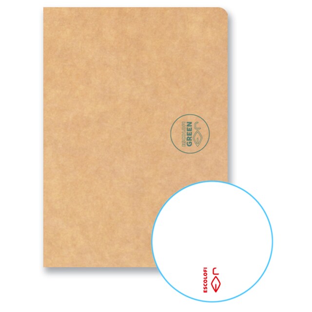Imagen 0 de Libreta grapada reciclado ecológico 50 hojas 80 gr Din A6 liso Escolafi Kraft