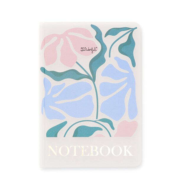 Libreta A5 Mr Wonderful: Estampado flores.