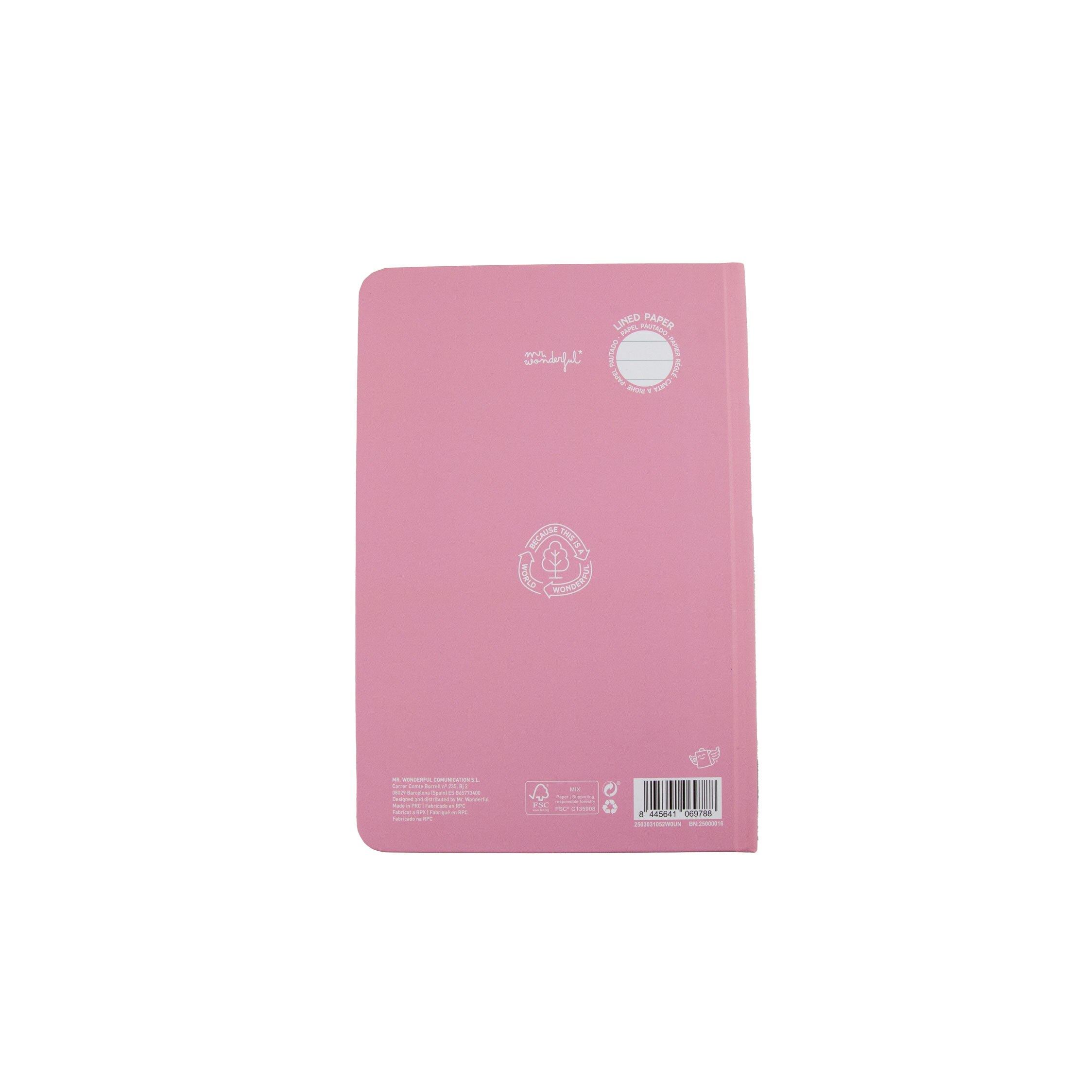 Caderno A5 com suporte para telemóvel rosa Mr Wonderful:  Believe it or not, sometimes I write by hand 2