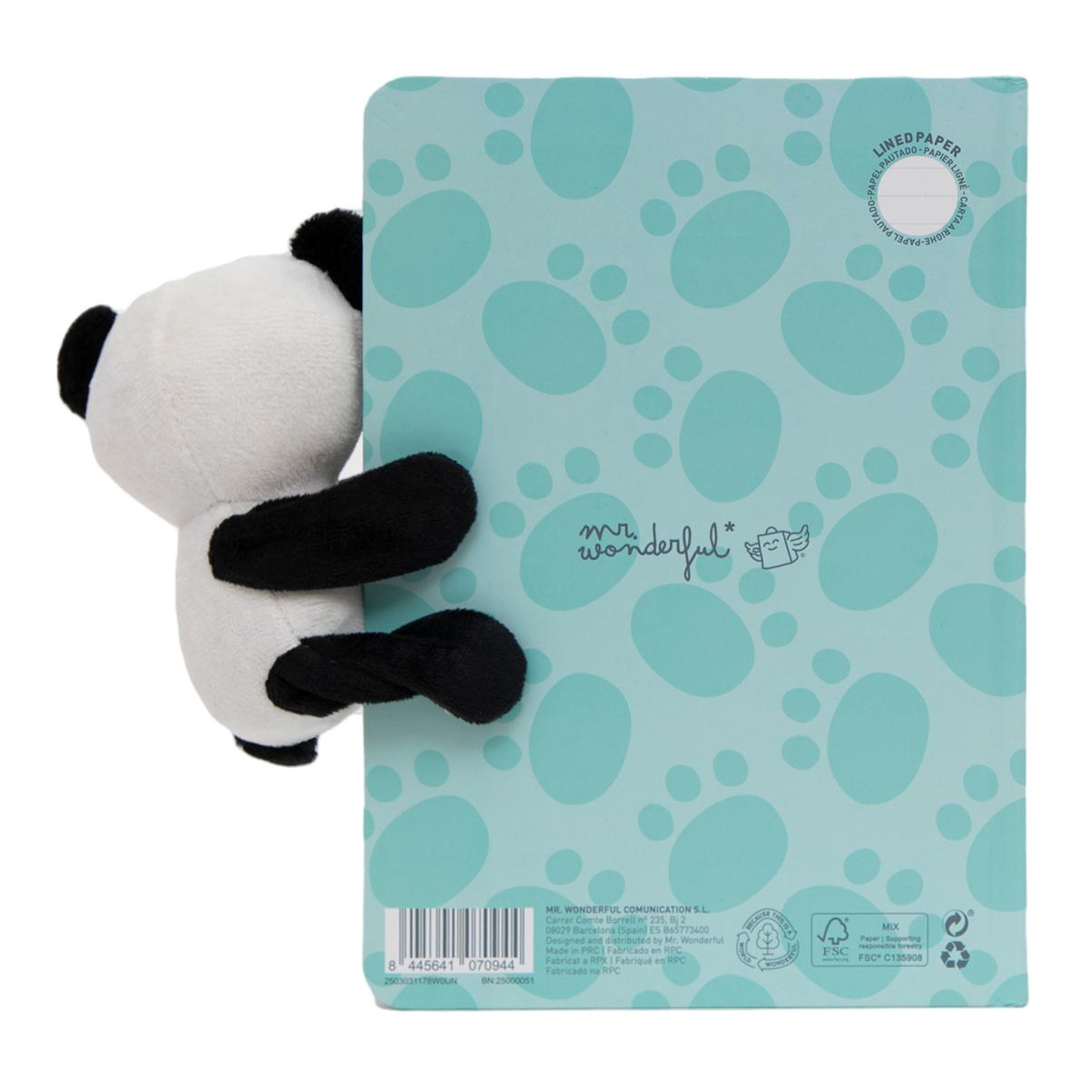 Caderno A5 com peluche  Mr Wonderful panda  Be your best self? 4