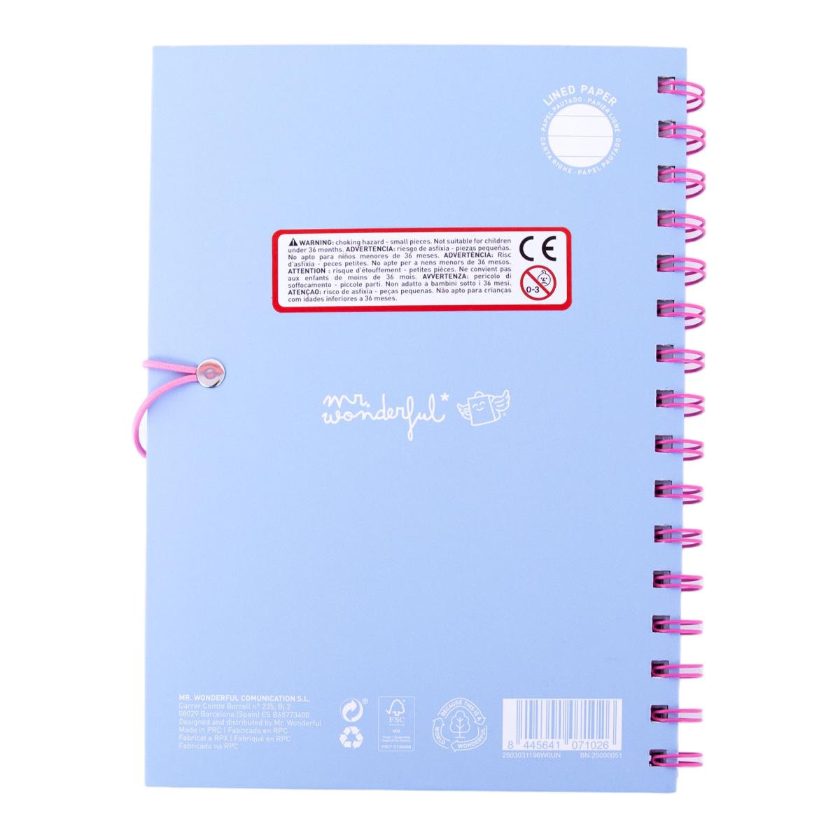 Set de libreta Mr wonderful A5 con charms Azul? 5
