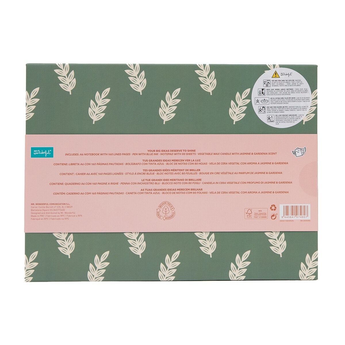 Conjunto Mr Wonderful com Caderno A6 + Caneta + Bloco de Notas + Vela Perfumada 5