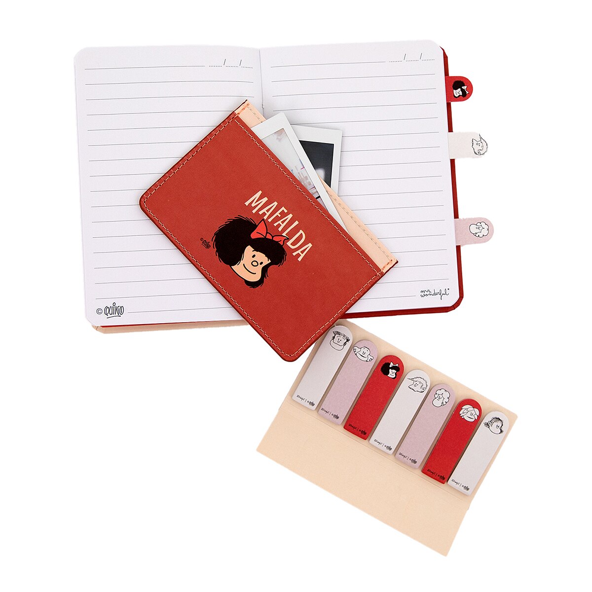 Set Mr Wonderful de libreta A6 + tarjetero + marcapáginas adhesivos - Mafalda?. 3