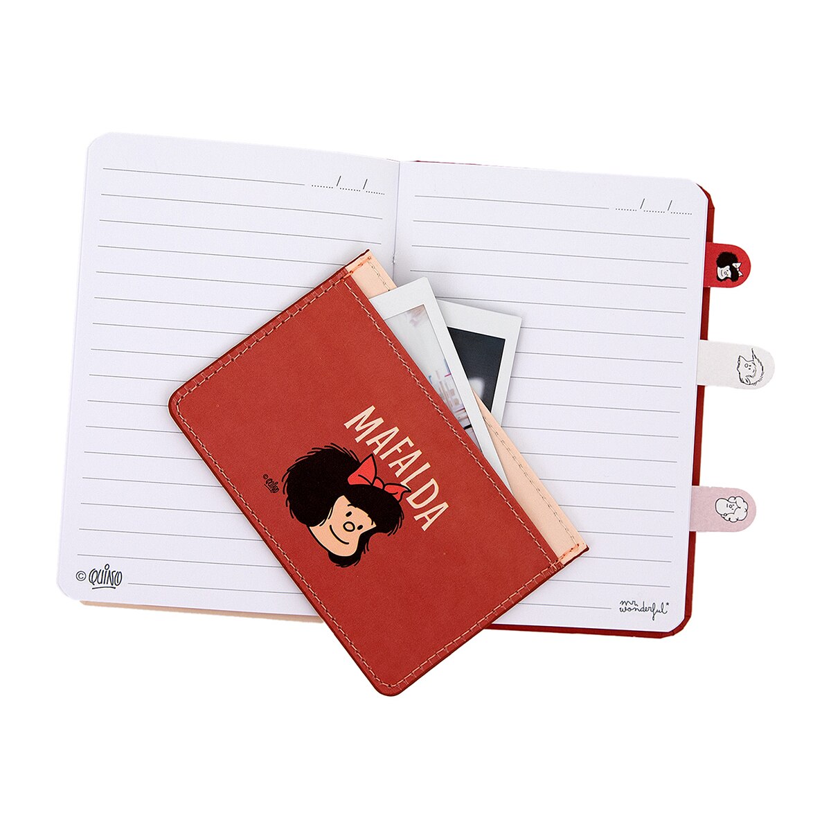 Set Mr Wonderful de libreta A6 + tarjetero + marcapáginas adhesivos - Mafalda?. 4