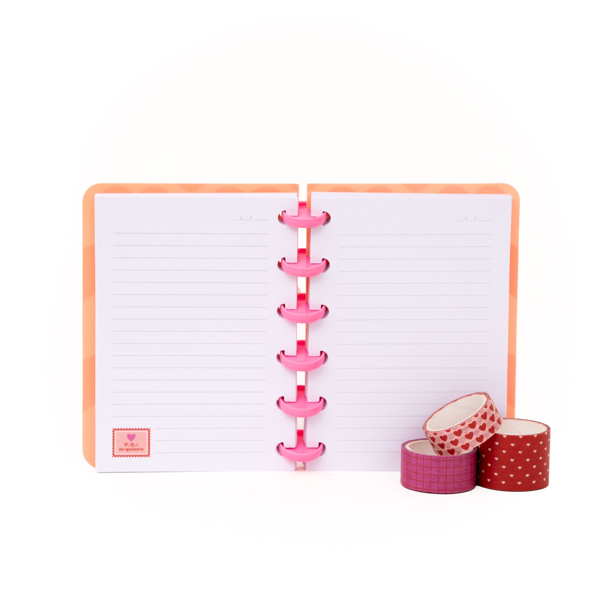 Set de libreta A6 para dejar mensajes de amor + 3 washi tapes Mr Wonderful - P.D.: Te quiero. 3