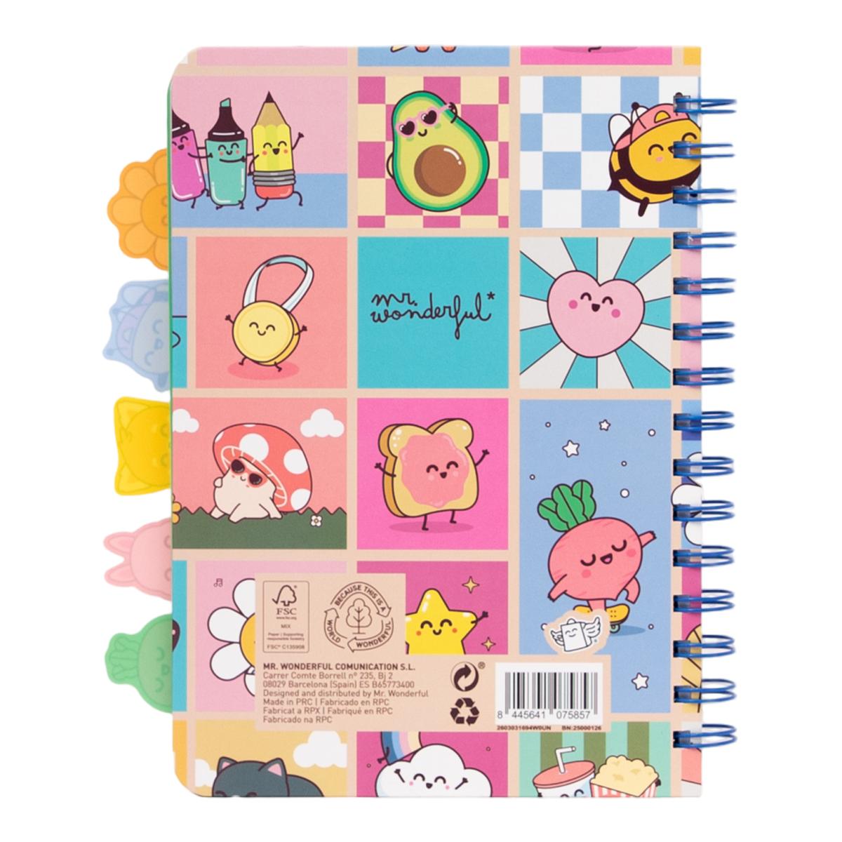 Libreta A5 con separadores Mr Wonderful Wonder Comic Multicolor-2