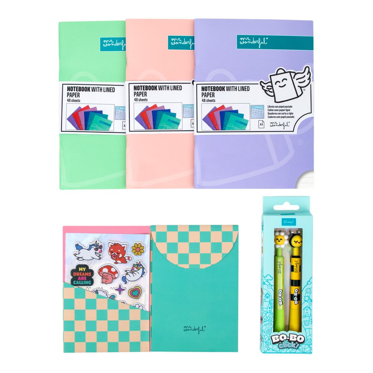 Pack back to school Mr Wonderful soft colours 3
