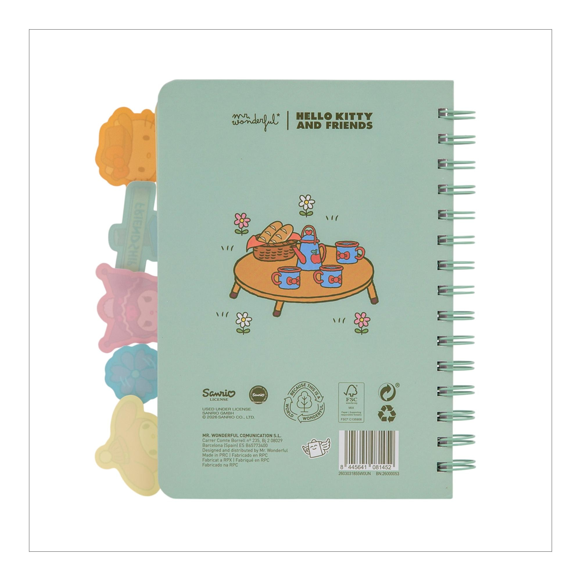 Imagen 2 de Libreta con separadores Mr.Wonderful Hello Kitty & Friends Multicolor