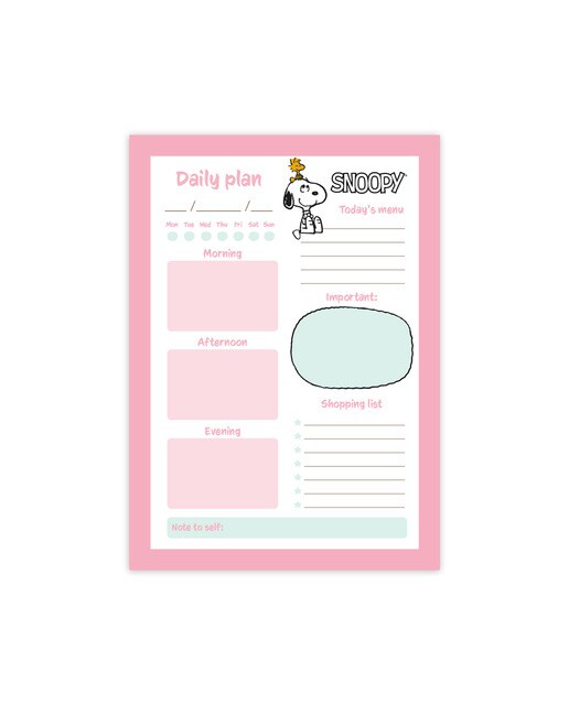Bloco de notas de escritório Snoopy Erik branco Branco / Rosa-1