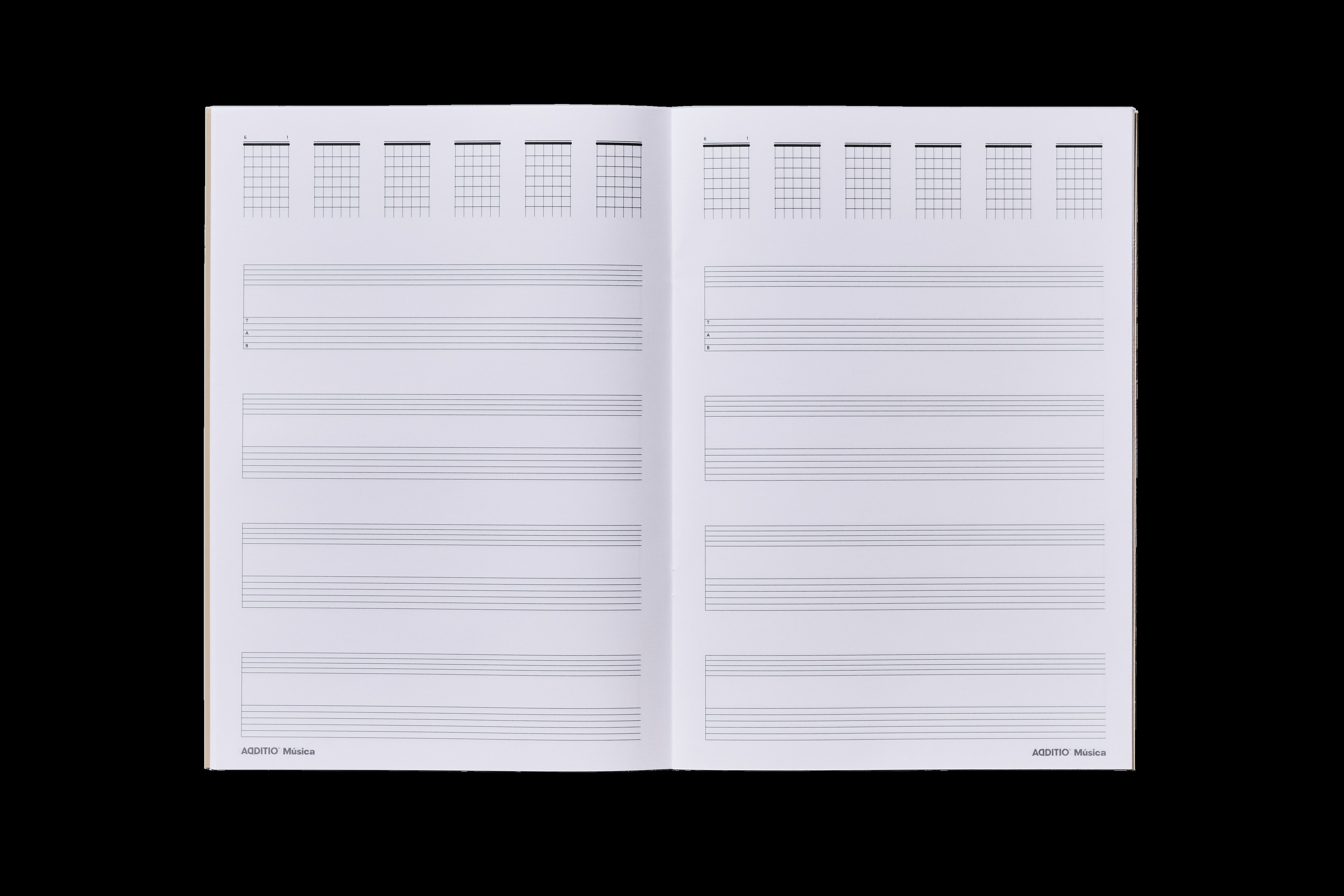 Caderno de Música Tab, Tamanho 21 x 29,7 cm,  Additio, Lilás 2