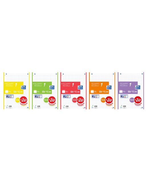 Imagem 0 de Recarga 1 Embalagem com 100+20 Folhas Quadriculadas 5x5 Papel Optikpaper com 1 Cor Banda