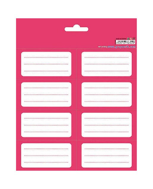 Pack de 16 etiquetas adesivas 8 x 4 Pink rosa 1