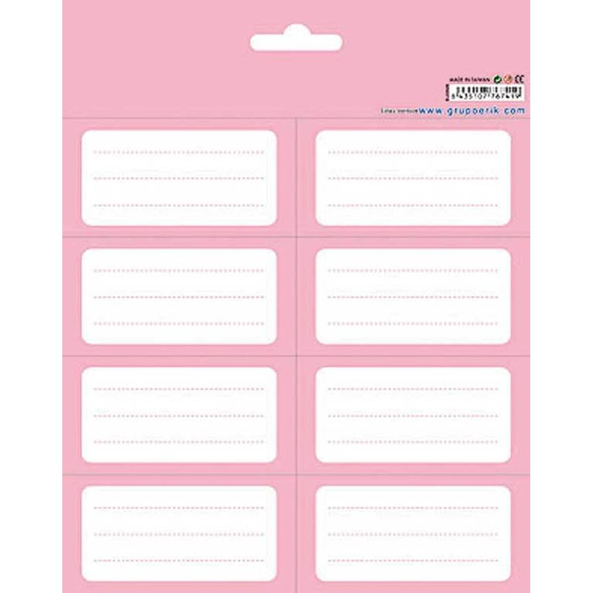 Pack de 16 etiquetas adesivas 8 x 4 Pink rosa 2