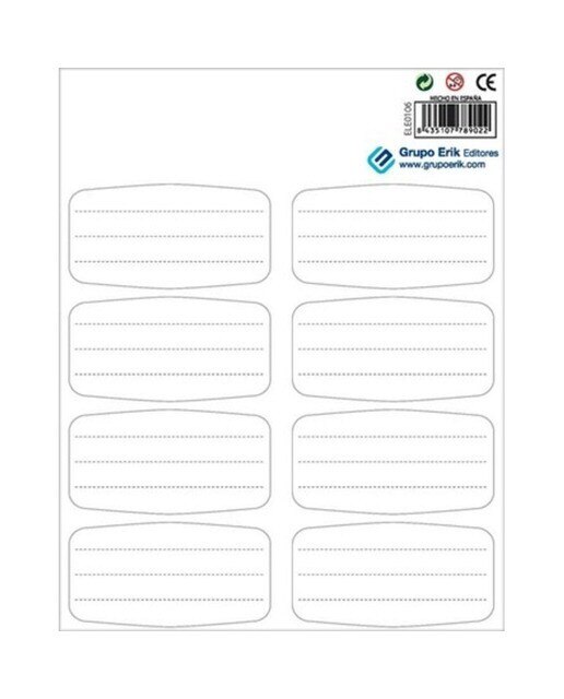 Etiqueta Escolar Grupo Erik Branca Branco / Cinzento-1