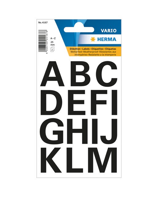 Letras Transferíveis A - Z. 25 mm preto Herma 1