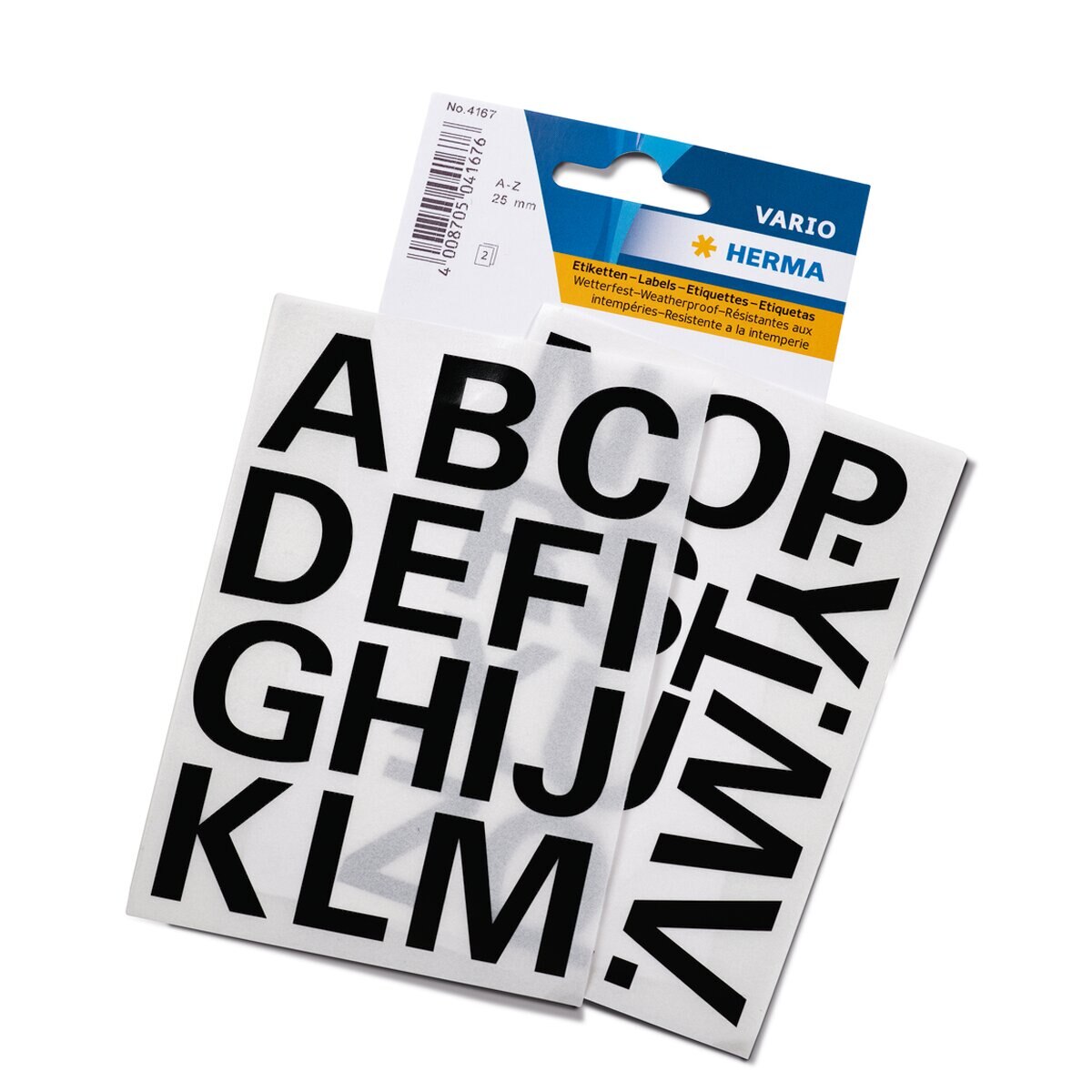 Letras Transferíveis A - Z. 25 mm preto Herma 3
