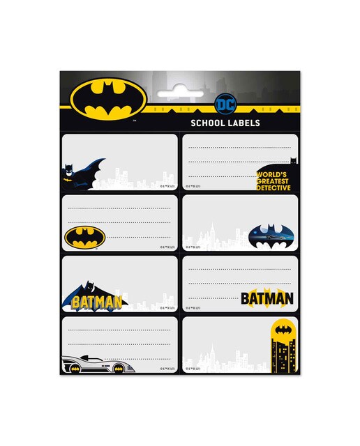 Pack de 16 etiquetas adesivas 8 x 4 Batman azul 1