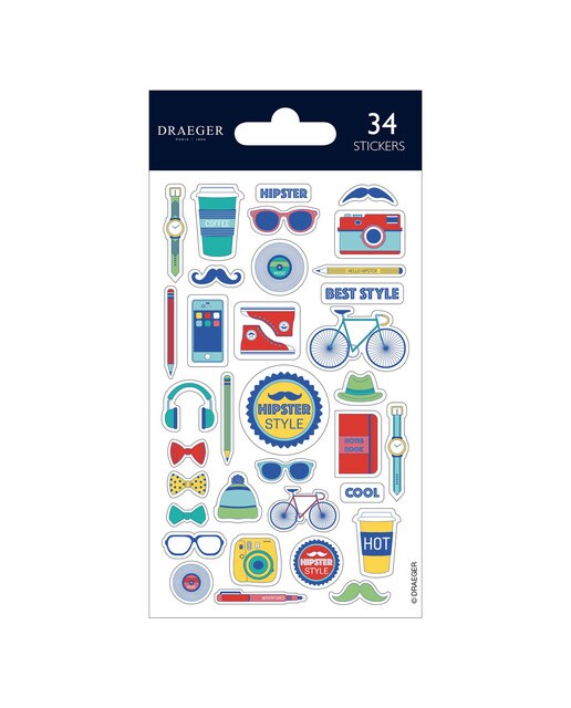 Sticker Hipster Multicolor Multicolor-1