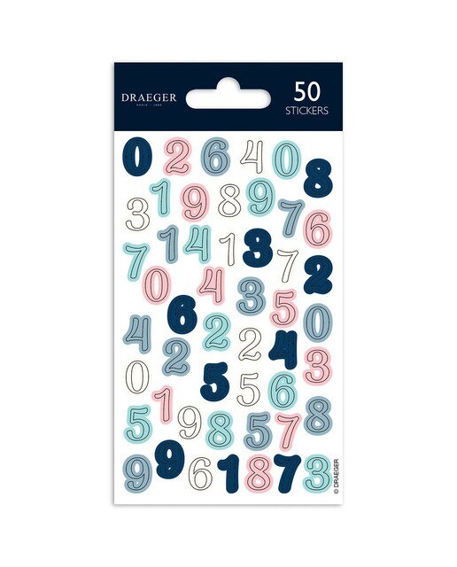 Sticker Cifras Multicolor Pastel Multicolor-1