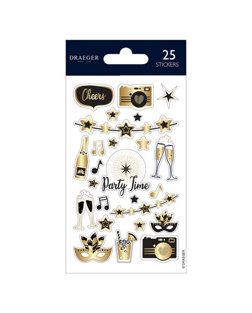 Sticker Cocktail Copos signos musicais dourado Dourado-1