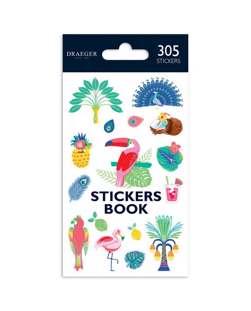 Sticker Palmeiras Aves folhas Multicolor Multicolor-1