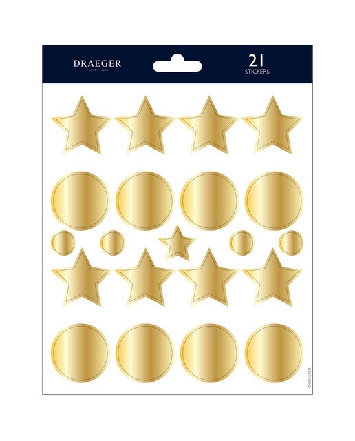 Sticker Estrelas Círculos Dourados Dourado-1