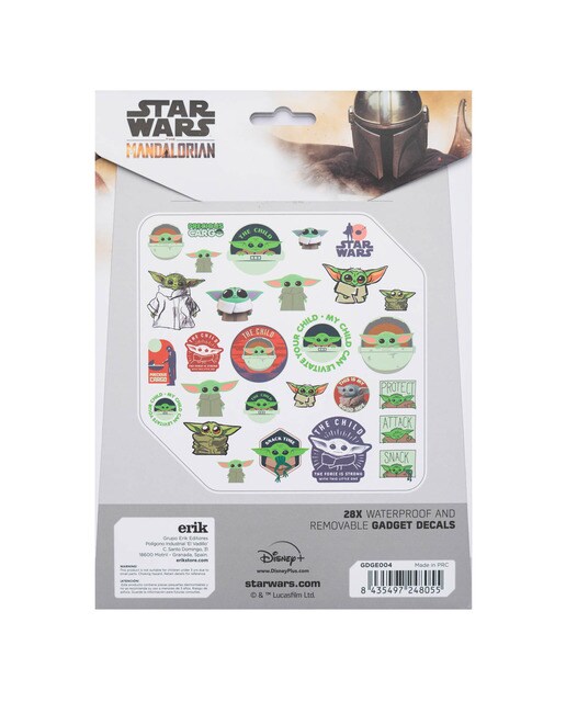 Autocolantes Reutilizáveis Star Wars The Mandalorian 17,3x0,1x23,5 - Preto Preto / Vermelho-2