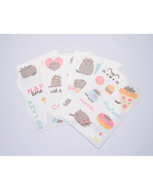 Autocolantes Reutilizáveis Pusheen Foodie 17,3x0,1x23,5 - Verde Verde / Branco-3