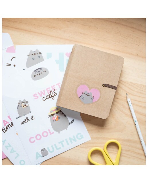 Autocolantes Reutilizáveis Pusheen Foodie 17,3x0,1x23,5 - Verde Verde / Branco-5