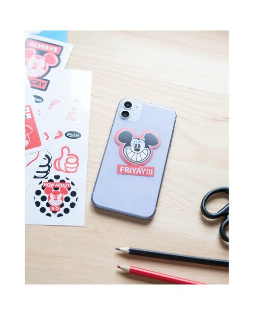Autocolantes Reutilizáveis Mickey e Minnie 17,3x0,1x23,5 - Azul Azul / Branco-6
