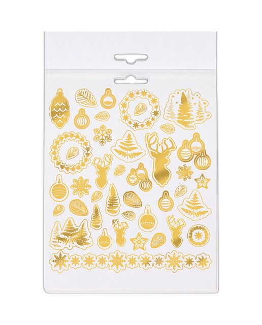 Caderno com 388 Autocolantes Natalícios By Toga - Dourado Dourado / Branco-2