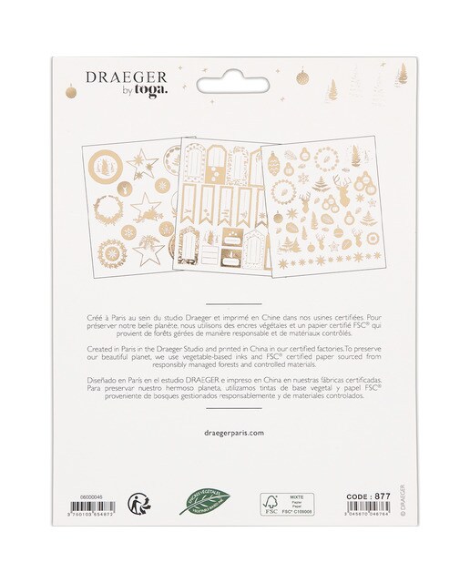 Caderno com 388 Autocolantes Natalícios By Toga - Dourado Dourado / Branco-3