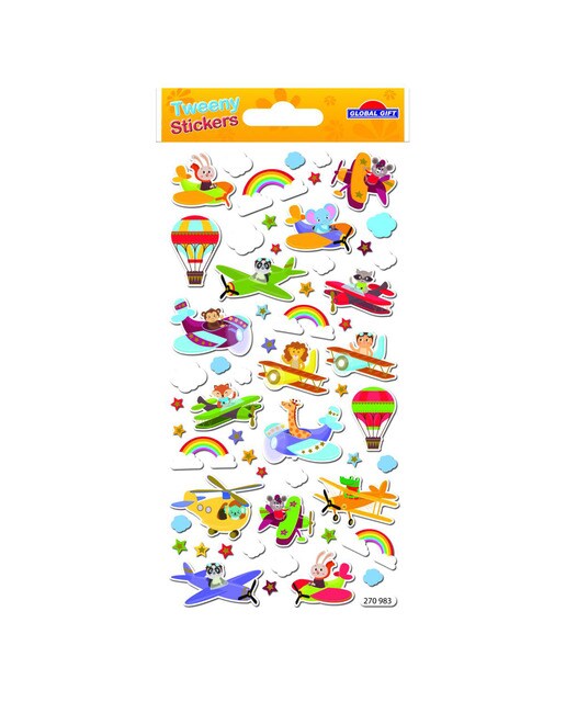 Autocolantes Tweeny Foamy Aviação Global Gift - Branco Branco/Amarelo-2