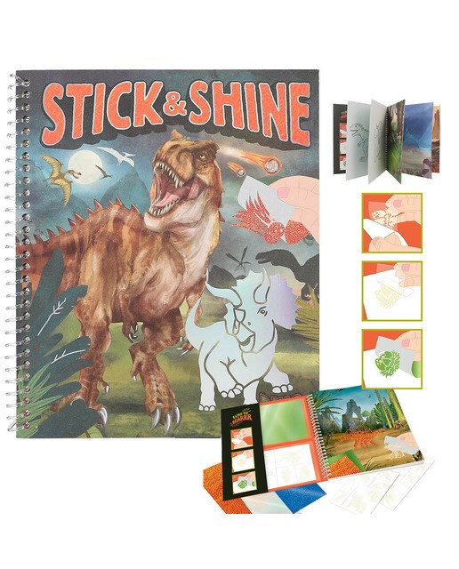 Livro Stick & Shine Dino World 1