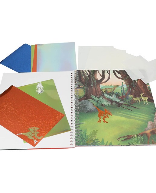Livro Stick & Shine Dino World 4