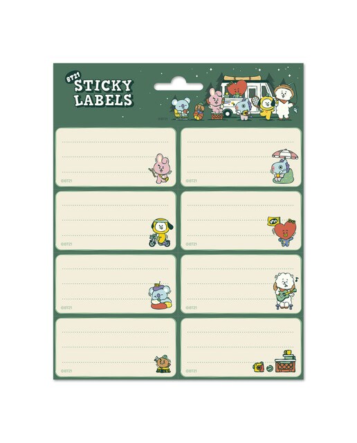 Etiquetas adesivas BT21 Outdoor Weekend Erik verde Verde-1