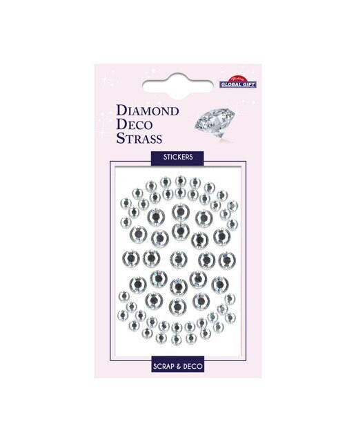 Diamante deco transparente strass deco autocolantes Global Gift prata Prateado-1