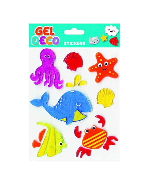 Autocolantes de gel de peixe deco Global Gift azul Azul / Vermelho-1