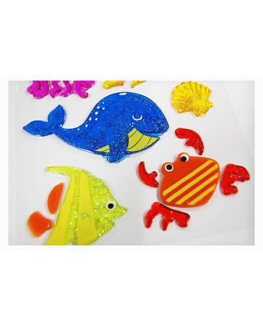 Autocolantes de gel de peixe deco Global Gift azul Azul / Vermelho-2
