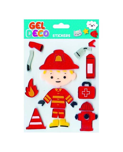 Autocolantes de gel de bombeiro Global Gift vermelho Vermelho / Bege-1