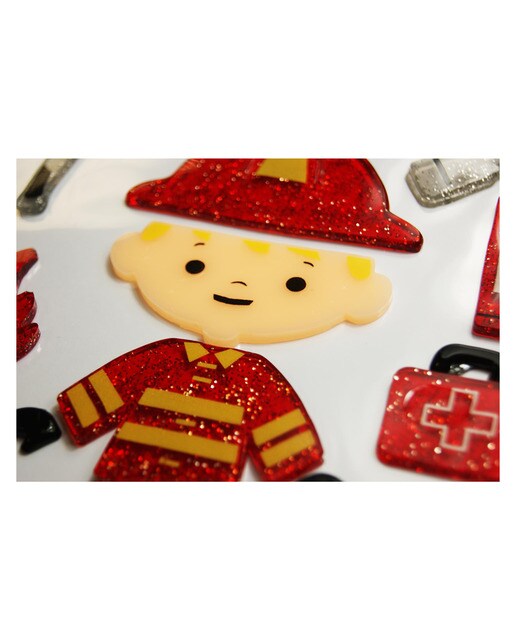 Autocolantes de gel de bombeiro Global Gift vermelho Vermelho / Bege-2