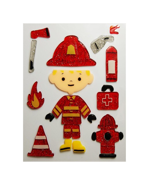 Autocolantes de gel de bombeiro Global Gift vermelho Vermelho / Bege-3
