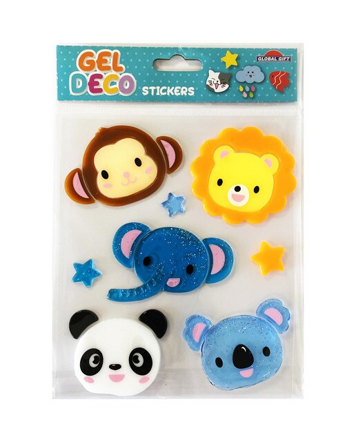 Autocolantes em gel para caras de animais Presente global azul Azul / Amarelo-1