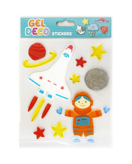 Imagem 0 de Autocolantes astronauta em gel deco 2 Global Gift laranja