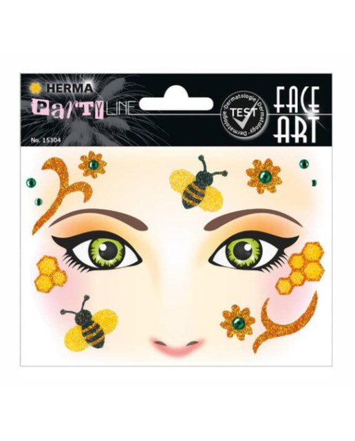 Pegatinas face art honey bee glittery foil Herma amarillo Amarillo / Beige-1
