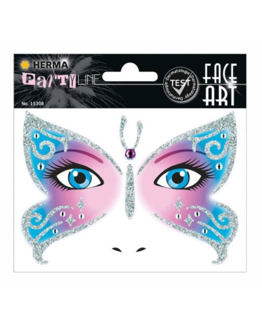 Imagen 0 de Pegatinas face art butterfly glittery foil Herma rosa