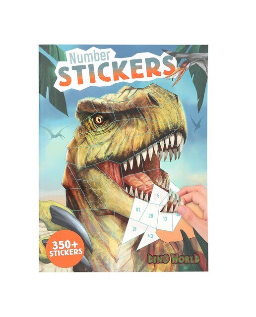 Livro de autocolantes com números Dino World 2