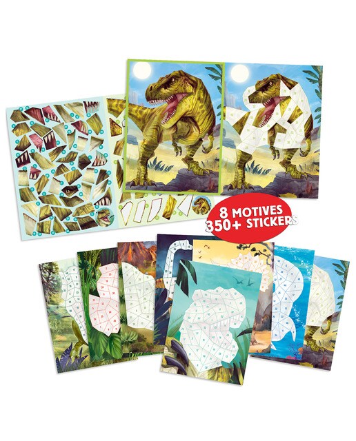 Livro de autocolantes com números Dino World 3