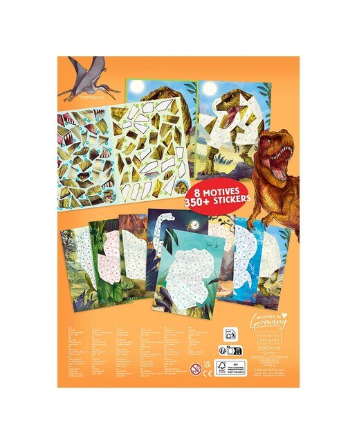 Livro de autocolantes com números Dino World 4